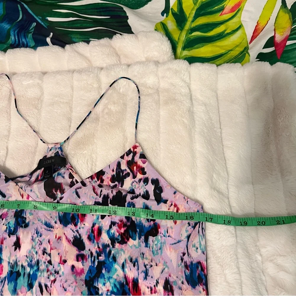 J. Crew XS/2 Purple Spotted Multicolor Spring Summer Office Dressy Camisole